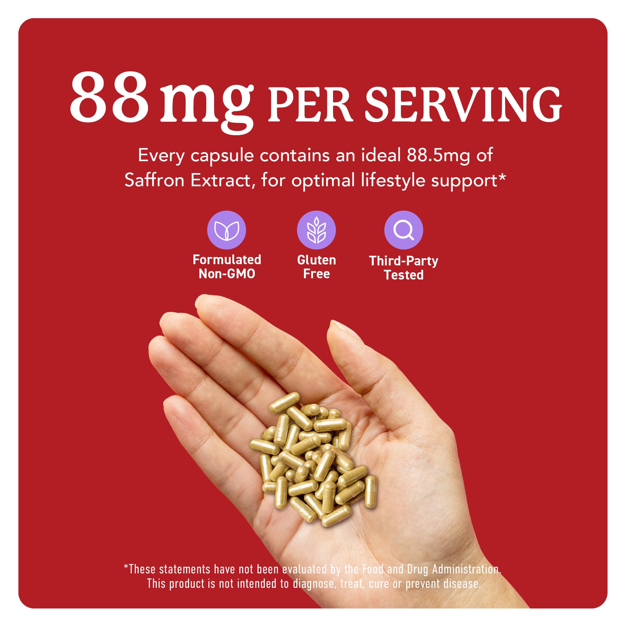 Saffron Supplements 88.5mg | 3-Month Supply | Pure Saffron Extract Capsules for Mood, Focus, Eye Health & Energy Balance Support | Crocus Sativus Extract | Gluten-Free & Non-GMO | 90 Capsules SMNutritionBuy Supplements Australia