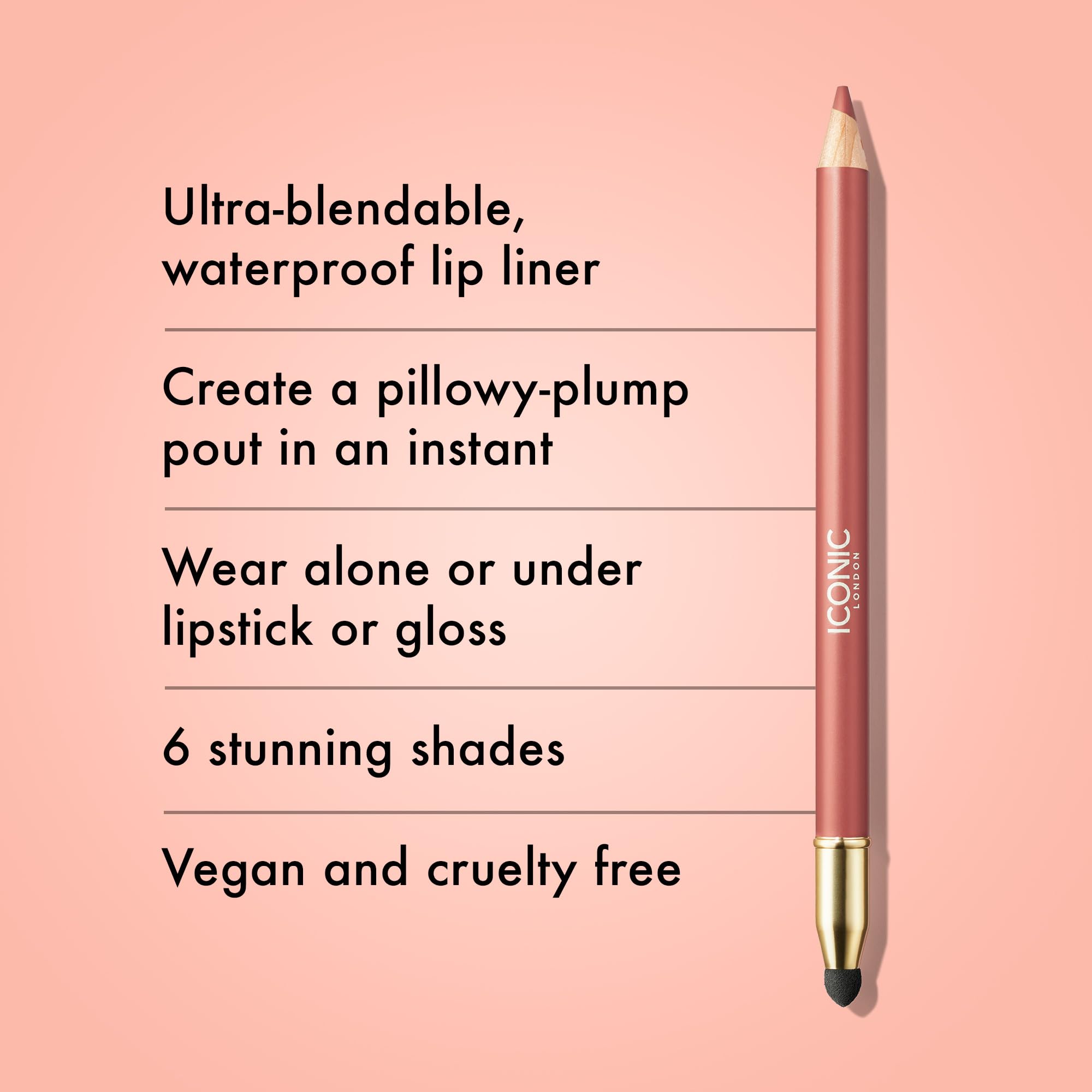 ICONIC LONDON Fuller Pout Sculpting Lip Liner | Blendable, Dual Ended Lip Liner with Creamy Colour and Lip Sponge for Buffing, Cruelty-Free, Vegan Makeup (Sister Sister) 0.036 Oz ICONIC LONDON buy supplements Au