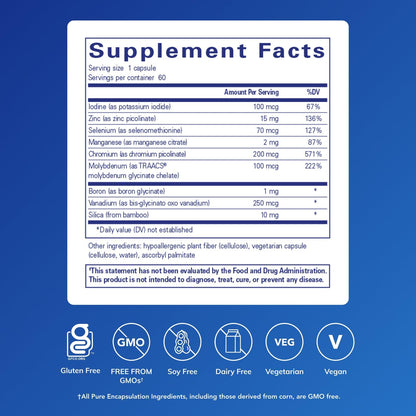 Pure Encapsulations Trace Minerals - Multimineral Supplement - Mineral Supplement - Supports Metabolism & Cellular Function* - Gluten Free & Vegan - 60 Capsules