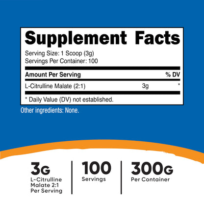 Nutricost L-Citrulline Malate (2:1) Powder (300 Grams)