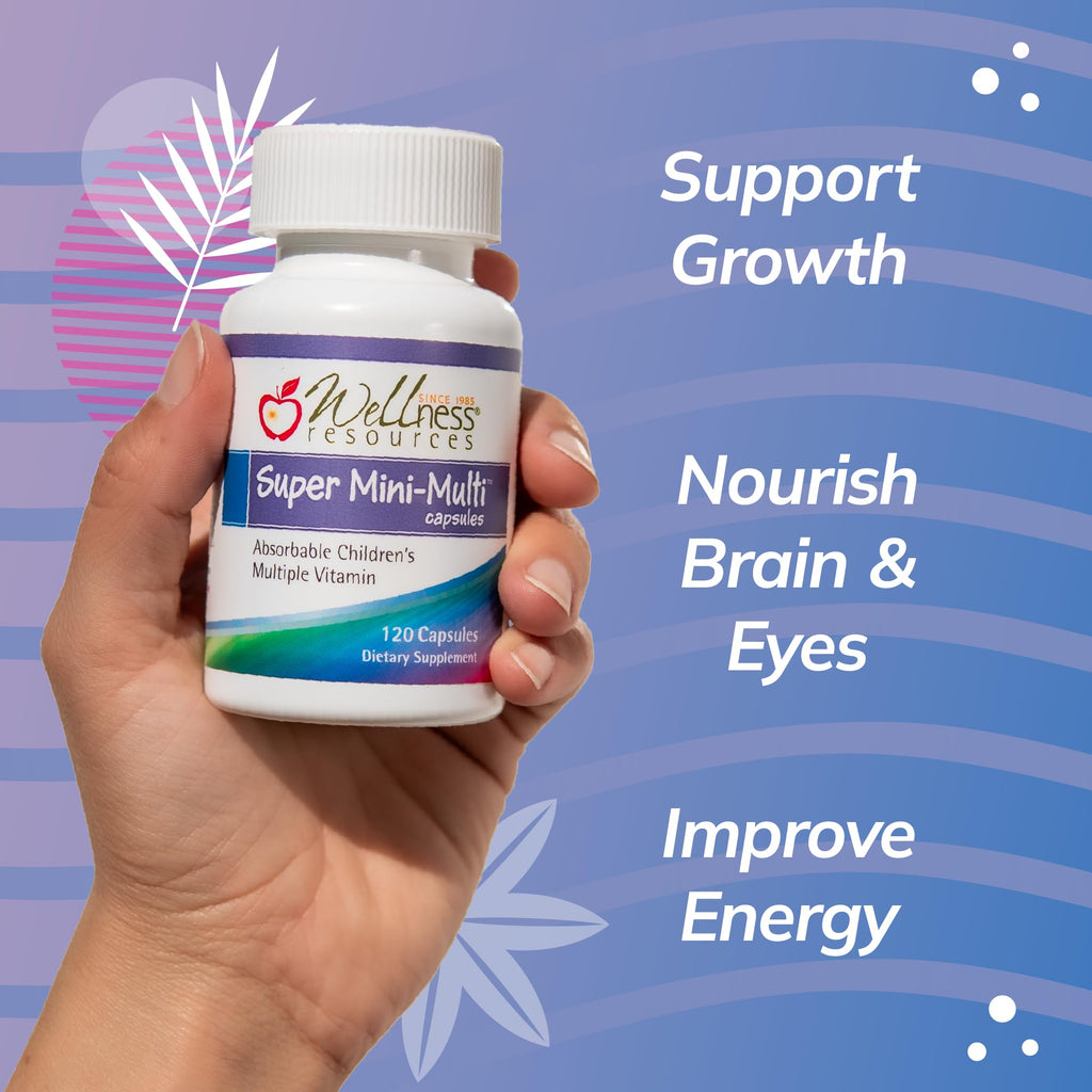 Super Mini-Multi - Children's Multivitamin Swallowable Capsules with Methyl Folate, Methyl B12 and Coenzyme B Vitamins for Growth