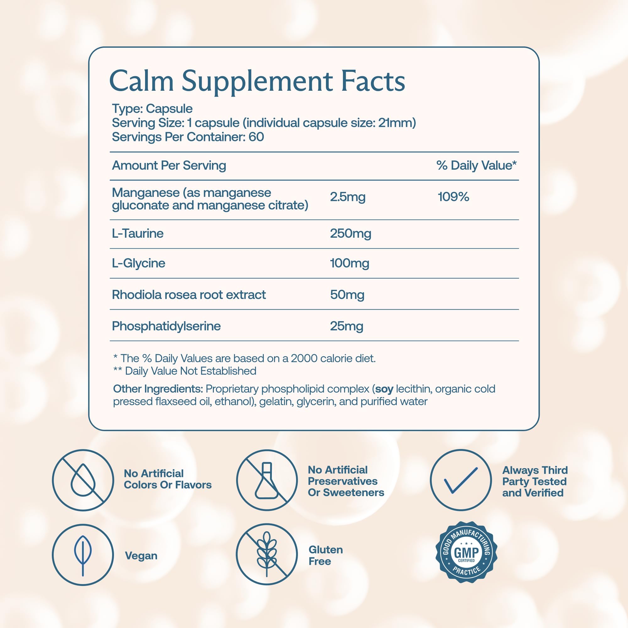 BodyBio Calm - Natural Stress Relief Blend with Rhodiola, Glycine & Phosphatidylserine - Supports Relaxation, Mental Focus & Balanced Cortisol - Non - Drowsy Formula BodyBioBuy Supplements Australia