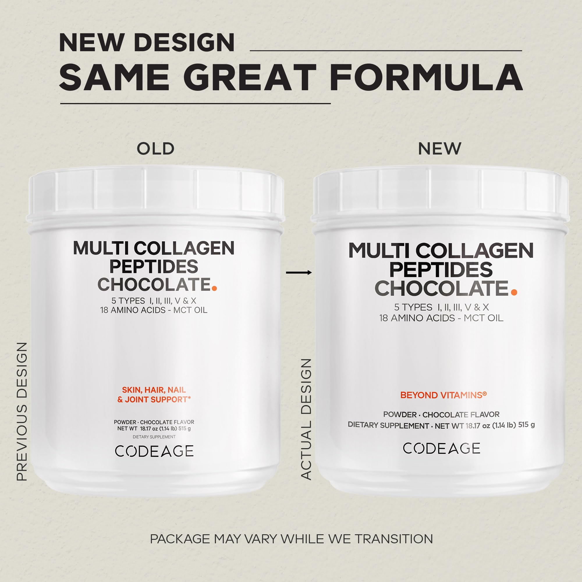 Codeage Multi Collagen Chocolate Protein Powder - Hydrolyzed Bovine Collagen Peptides, 5 Collagen Types & MCT Oil - Collagen Creamer, Chocolate Collagen Peptides - Protein Shakes - Non-GMO - 18.17 oz CodeageBuy Supplements Australia