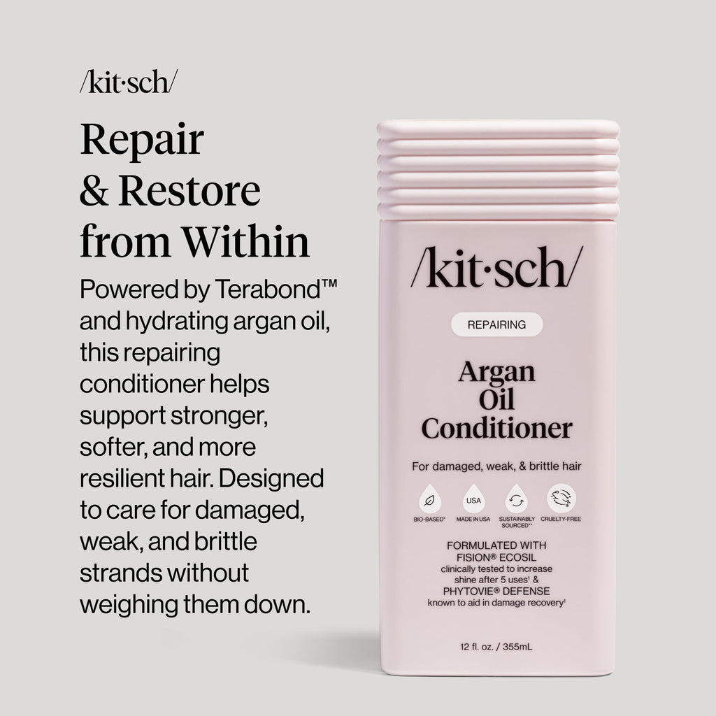 Kitsch Repairing Argan Oil Liquid Conditioner for Women & Men – Argan Oil for Hair, For Shine, Smoothness & Damage Recovery, Hair Repair – Clean, Color-Safe Hair Care - 12.3 oz KitschBuy Supplements Australia