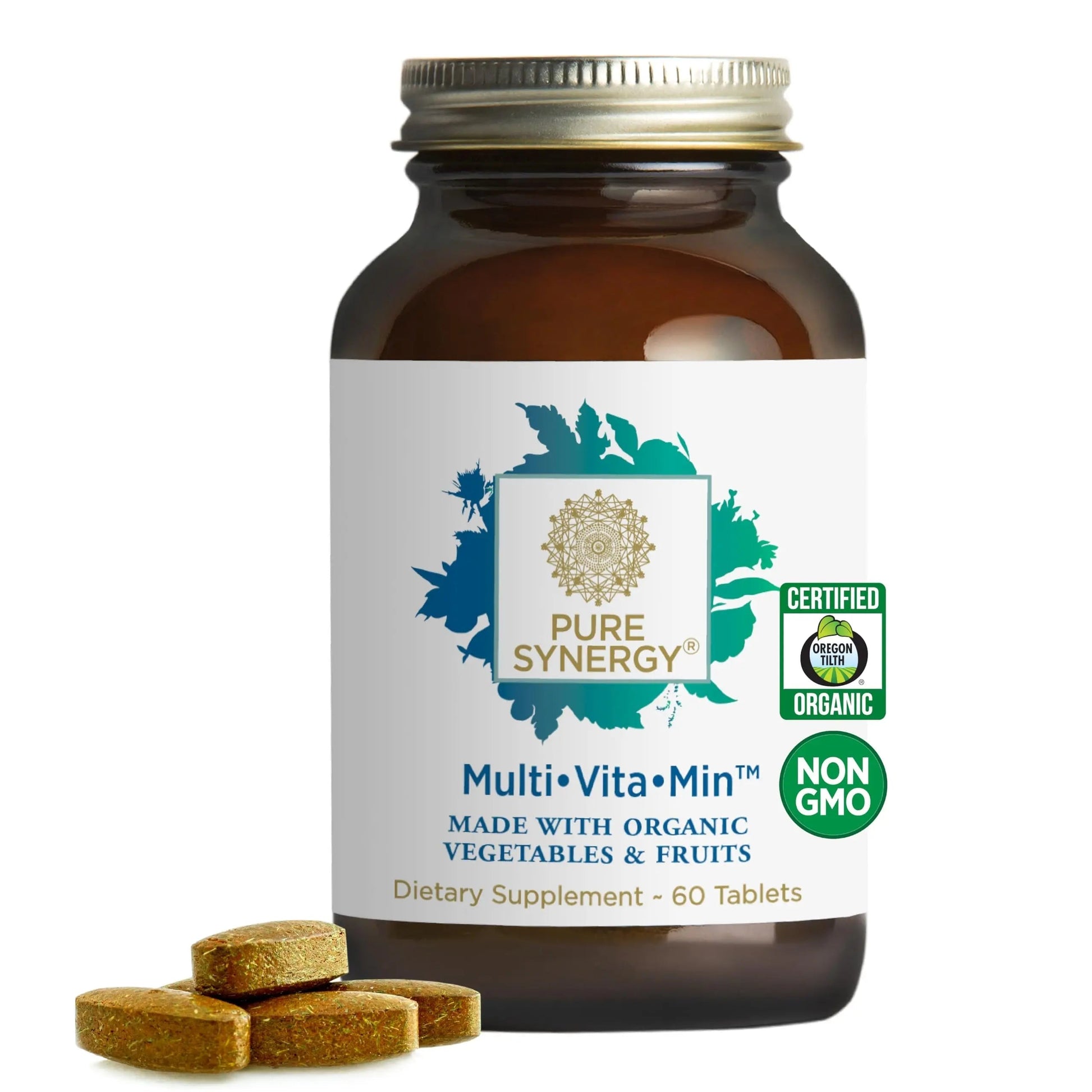 PURE SYNERGY Multi·Vita·Min | Vegan Multivitamin Made with Organic Whole Foods | Twice Daily Supplement for Men and Women PURE SYNERGY