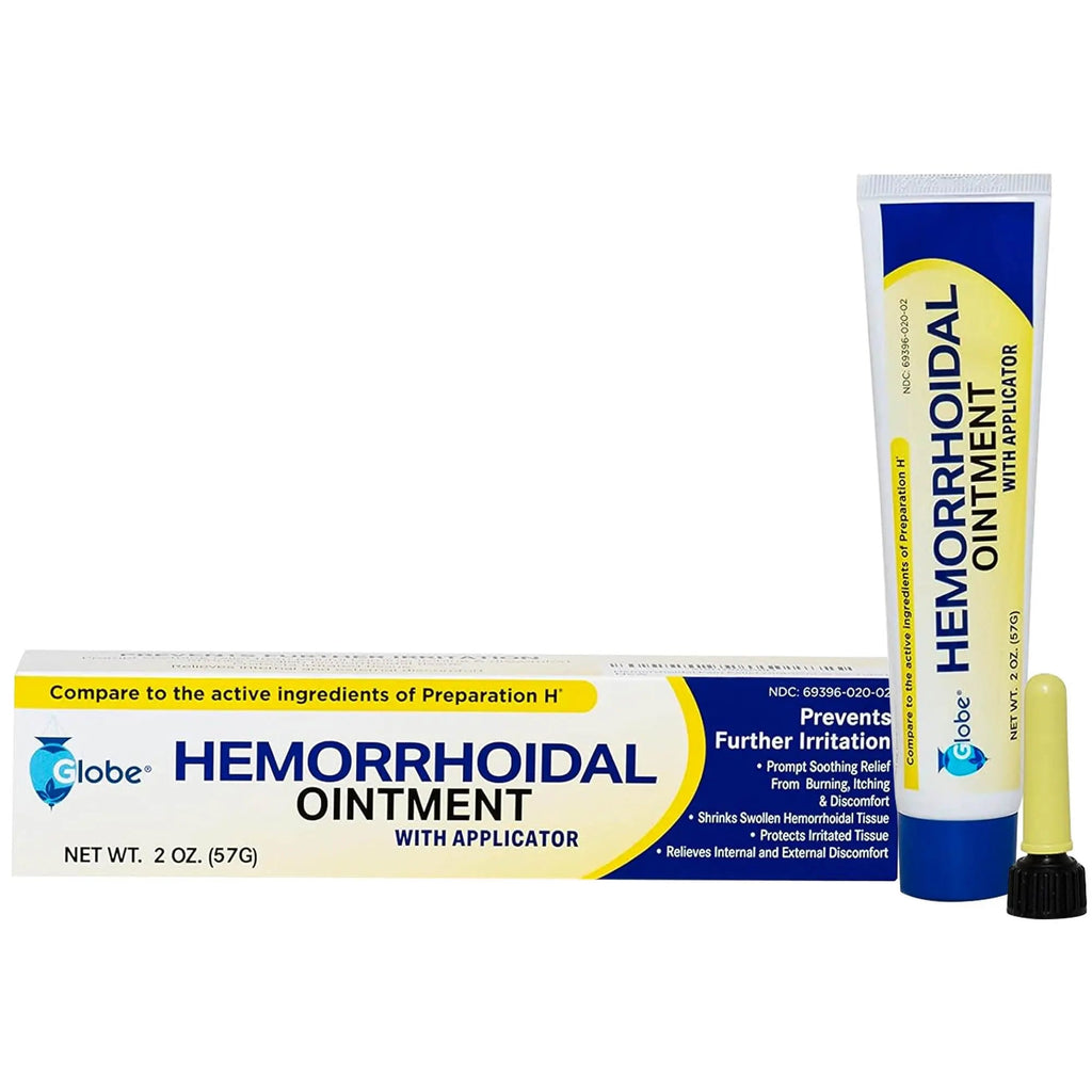 Globe Hemorrhoidal Ointment w/ Applicator, Phenylephrine HCl, Petrolatum Mineral Oil, Maximum Strength Formula for Burning, Discomfort & Itching, 2 oz Hemorrhoidal OintmentBuy Supplements Australia