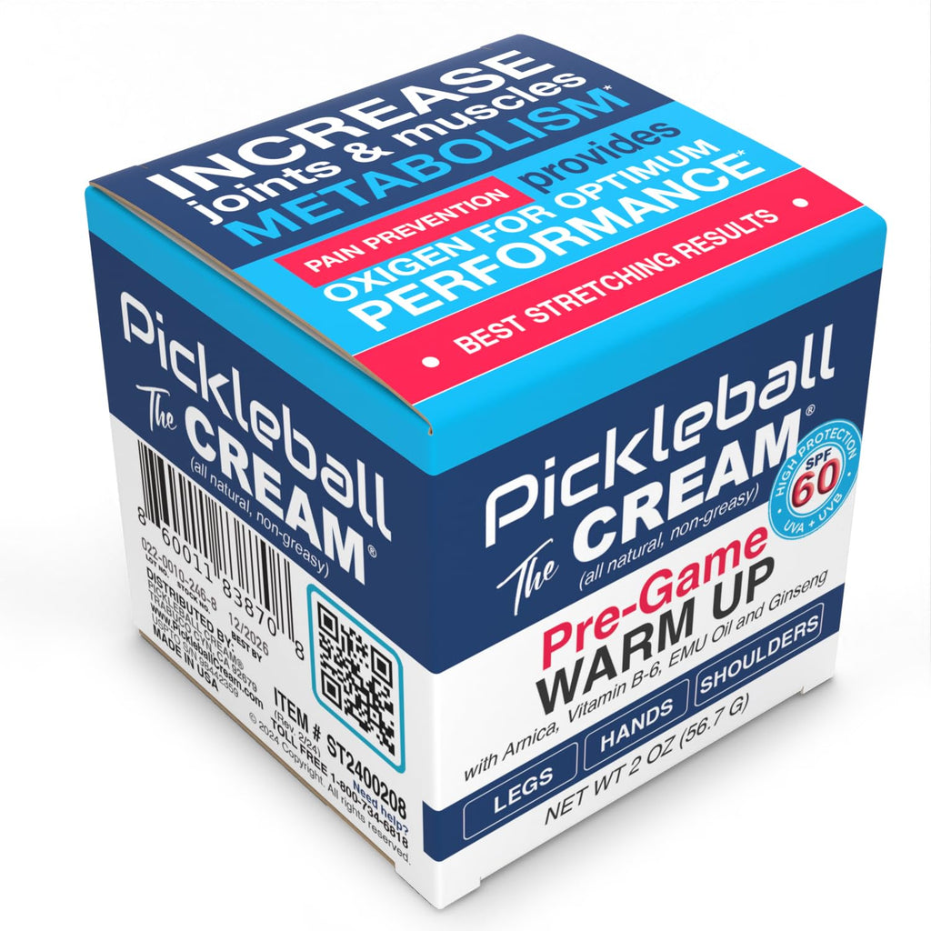 Pickleball Cream PRE-Game Warm UP SPF 60 Joint & Muscle Therapy Cream Grip Strength Pickleball Paddle Control Accurate Ball Shots Joints Muscles Metabolism Oxygen Pain Prevention Maximum Performance Pickleball CreamBuy Supplements Australia