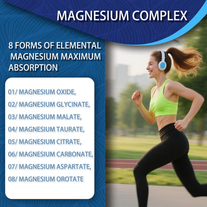 Magnesium Complex 1000mg with 8 Forms – Glycinate, Citrate, Malate, Taurate for Absorption – Supports Bone, Muscle, Energy & Recovery – Vegan, Non-GMO, 90 Capsules (1) alzclipp buy supplements Au