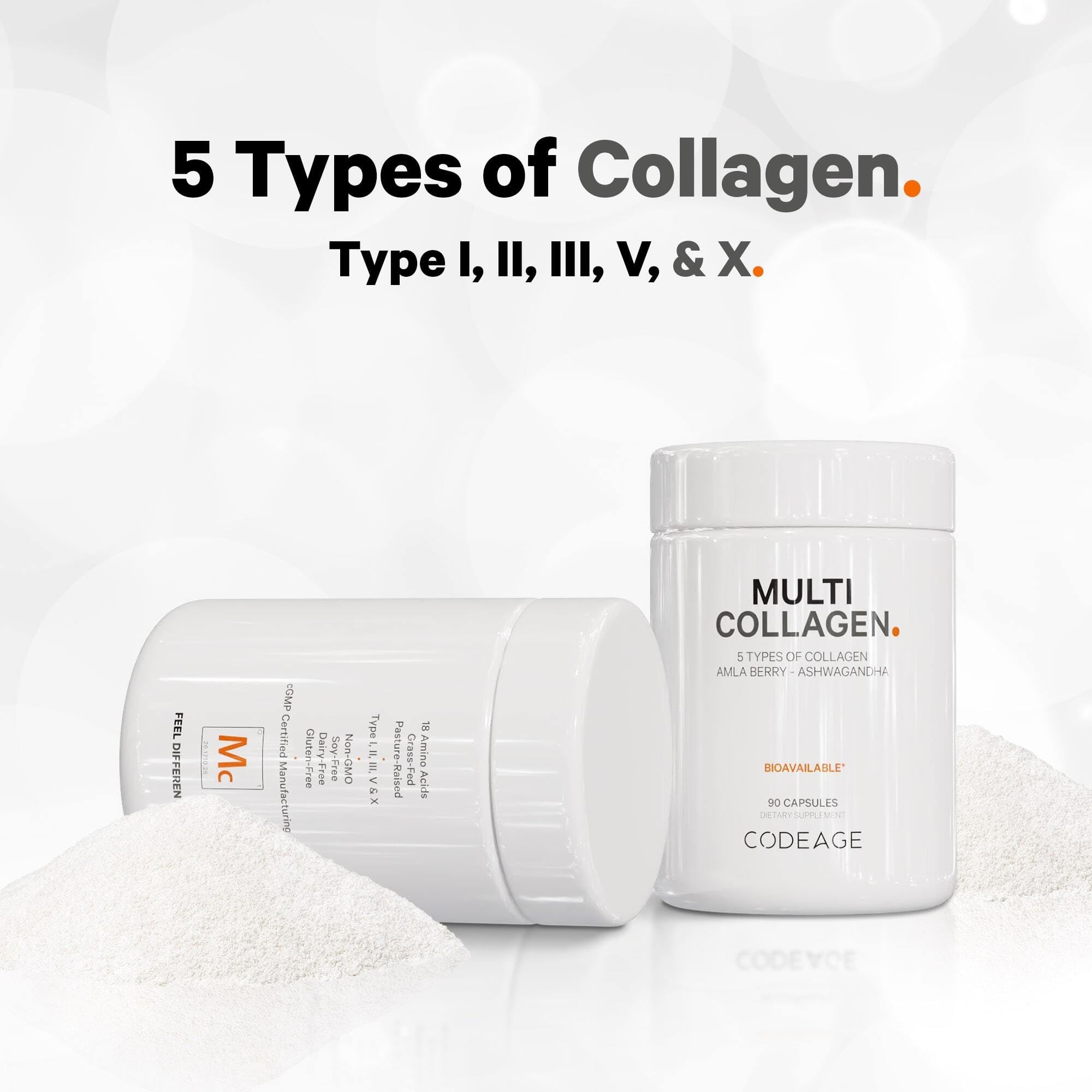 Codeage Multi Collagen Protein Capsules 5 Types, Ashwagandha Withania Somnifera & Organic Amla Berry + SBO Probiotic Blend 50 Billion CFU Bundle, Lactobacillus Plantarum, Bacillus Subtilis, Non-GMO CodeageBuy Supplements Australia