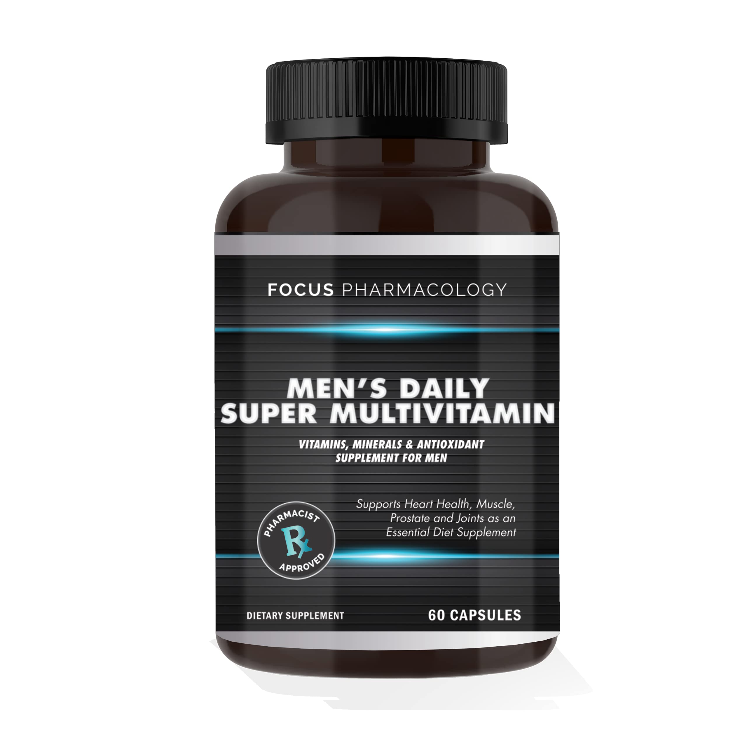 Focus Pharmacology Men's Daily Super Multi-Vitamin for Men - 60 Ct Blend of Vitamins, Minerals, Plus Herbs for Prostate Health and General Energy/Focus Focus PharmacologyBuy Supplements Australia