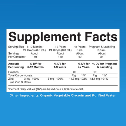 MaryRuth's Organic Liquid Zinc Supplement for Kids & Adults | Immune Support | Skin Health | Antioxidant | Cellular Metabolism | Zinc Sulfate