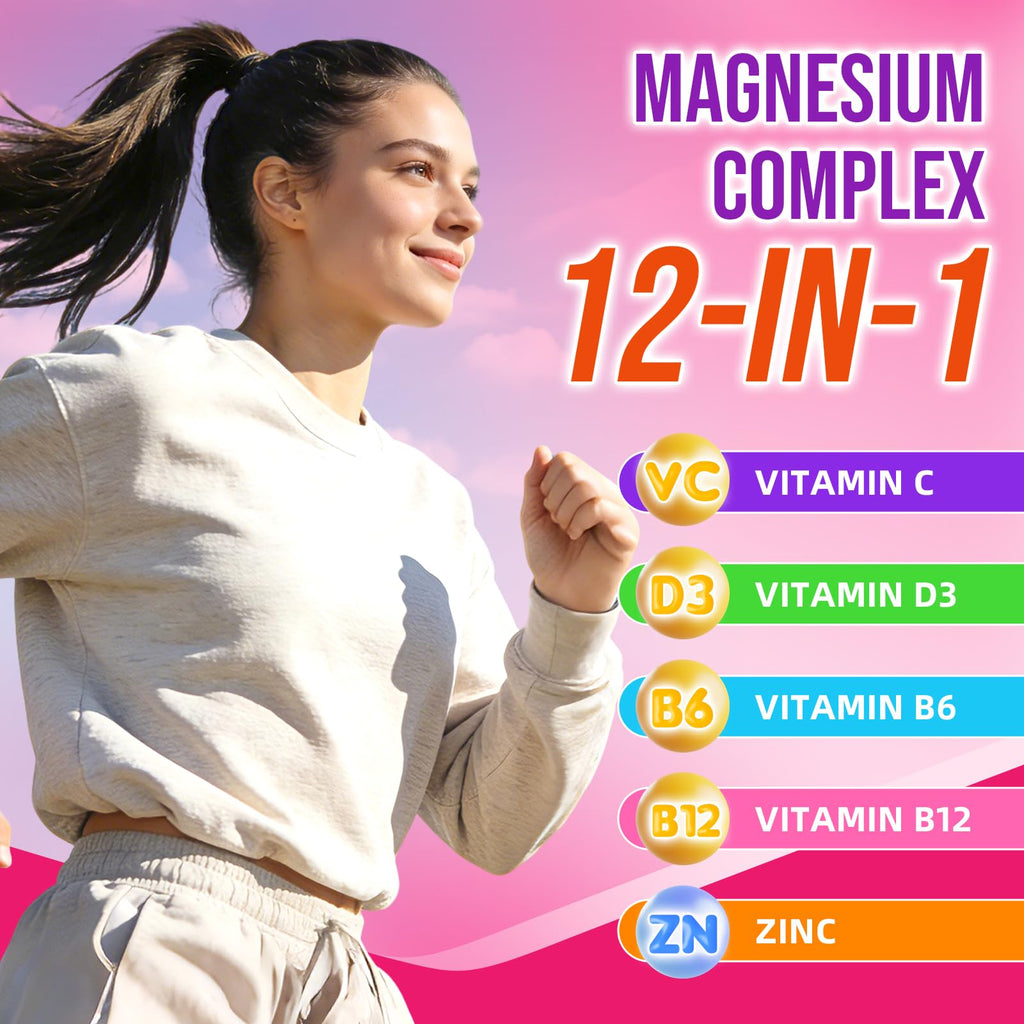 2 Pack Magnesium Complex Gummies – with 12 Forms of Magnesium Plus Vitamins B6, B12 & C. Vegan Strawberry Gummies to Support Mood, for Adults, 120 Count BVIVLOO buy supplements Au