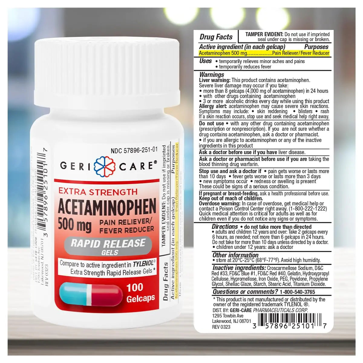 Extra Strength Rapid Release Pain Relief Gelcaps, 100count GeriCareBuy Supplements Australia