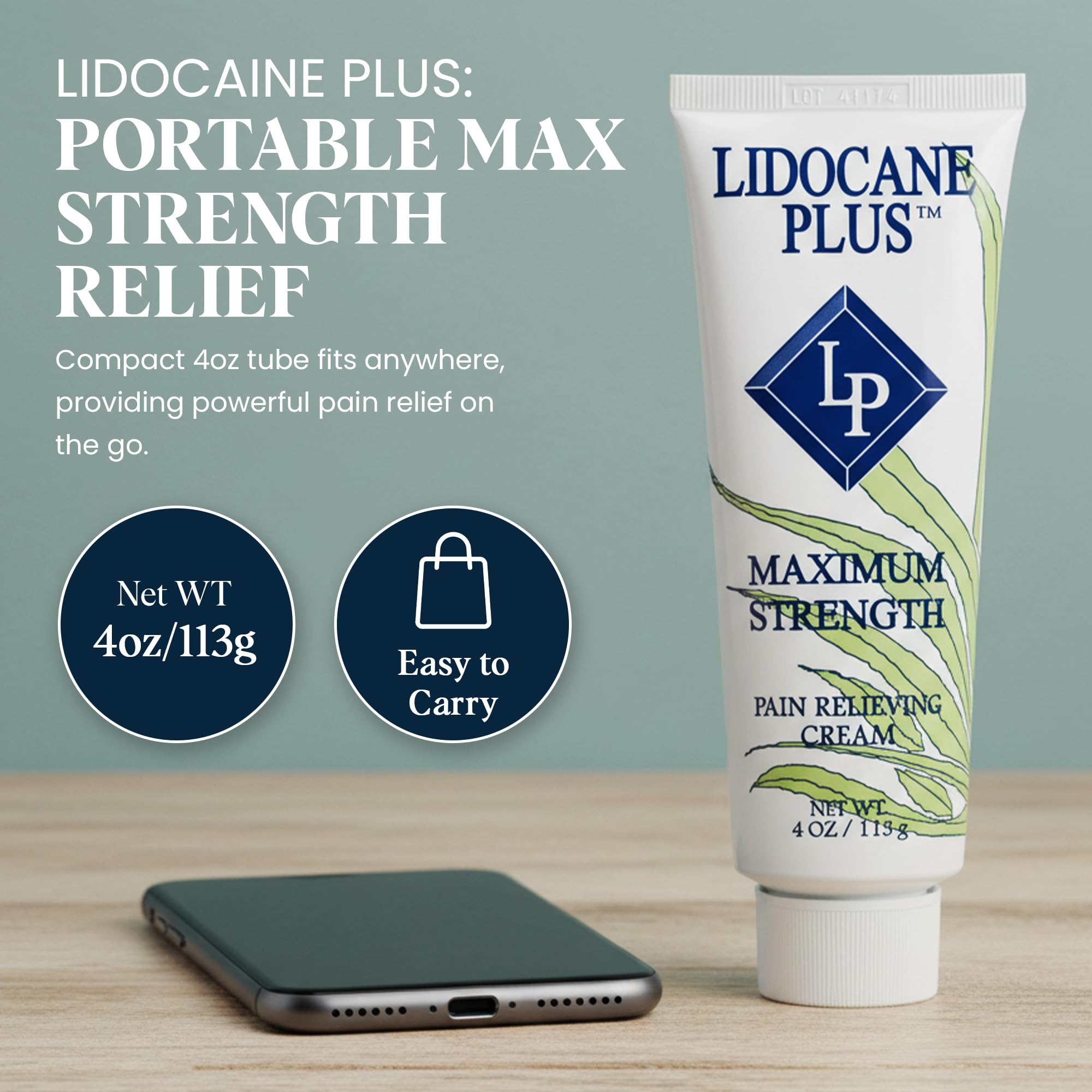 Lidocaine Plus 4% Lidocaine Cream Maximum Strength Pain & Itch Relief - Non-Greasy Formula Numbing Cream - Fast Acting Topical Pain Reliever, Soothing Topical Analgesic Aloe Vera Scent - 4 oz Lidocaine PlusBuy Supplements Australia
