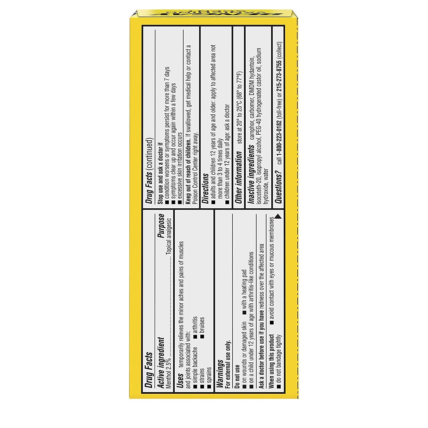 Bengay Menthol 2.5% Topical Analgesic Gel Vanishing Scent 2oz BengayBuy Supplements Australia