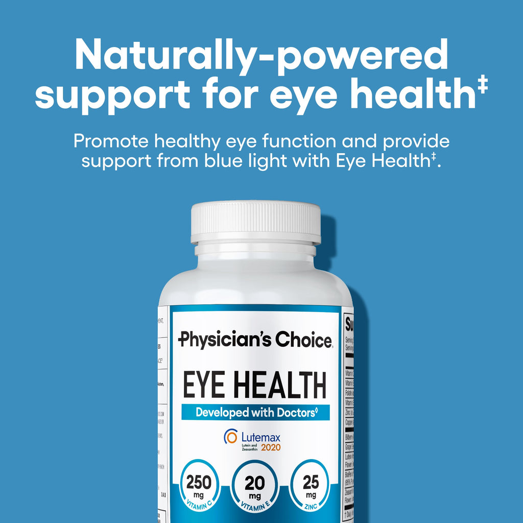 Physician's Choice Eye Health - Lutein, Zeaxanthin & Bilberry Extract - Supports Eye Strain, Dry Eyes, and Vision Health - 2 Award-Winning Clinically Proven Eye Vitamin Ingredients - Carotenoid Blend Physician's CHOICEBuy Supplements Australia