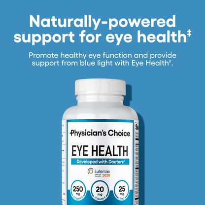 Physician's Choice Eye Health - Lutein, Zeaxanthin & Bilberry Extract - Supports Eye Strain, Dry Eyes, and Vision Health - 2 Award-Winning Clinically Proven Eye Vitamin Ingredients - Carotenoid Blend Physician's CHOICEBuy Supplements Australia