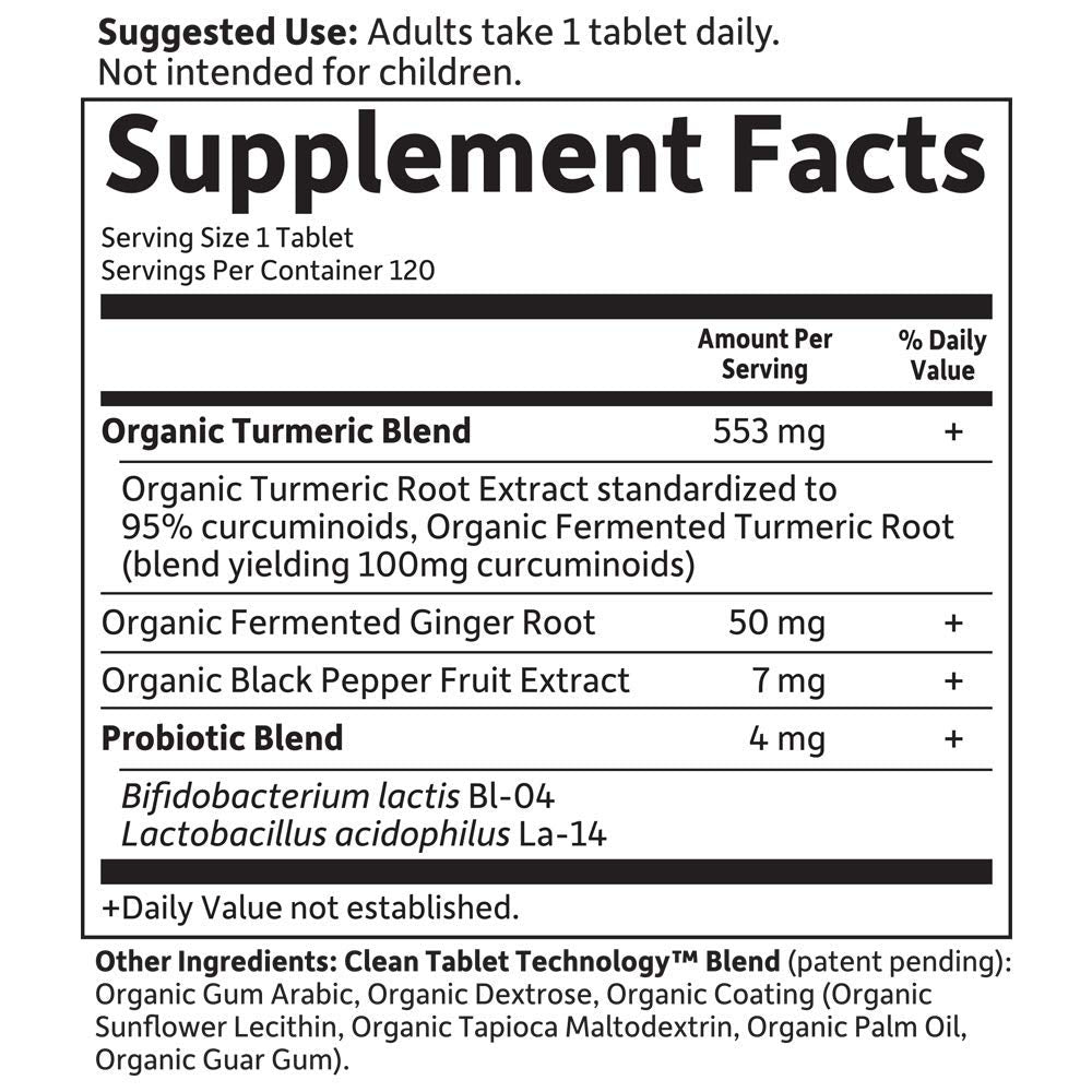 Garden of Life Organics Extra Strength Turmeric Inflammatory Response 120 Tablets-100Mg Curcumin (95% Curcuminoids) Black Pepper, Probiotics, Organic Non-GMO Vegan Gluten Free Herbal Supplement Garden of LifeBuy Supplements Australia