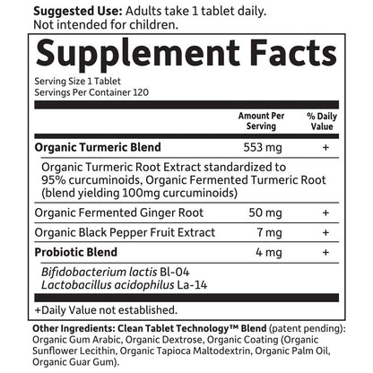 Garden of Life Organics Extra Strength Turmeric Inflammatory Response 120 Tablets-100Mg Curcumin (95% Curcuminoids) Black Pepper, Probiotics, Organic Non-GMO Vegan Gluten Free Herbal Supplement Garden of LifeBuy Supplements Australia