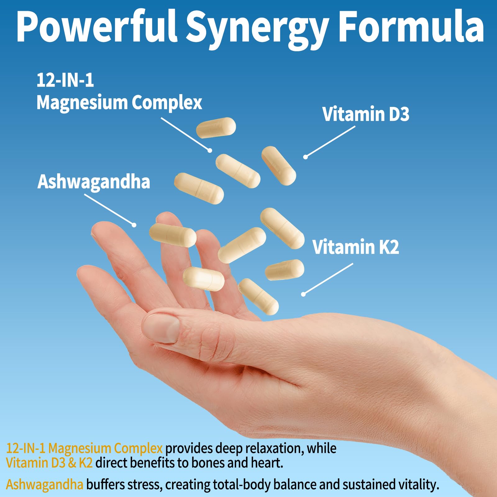 Magnesium Complex 12 in 1 Supplement for Women & Men 700mg, Magnesium Glycinate with Vitamin D3 K2, Citrate Malate Oxide Taurate Aspartate Orotate, for Relaxation, Heart, Energy, Muscle, 120 Capsules Qmiozzy buy supplements Au