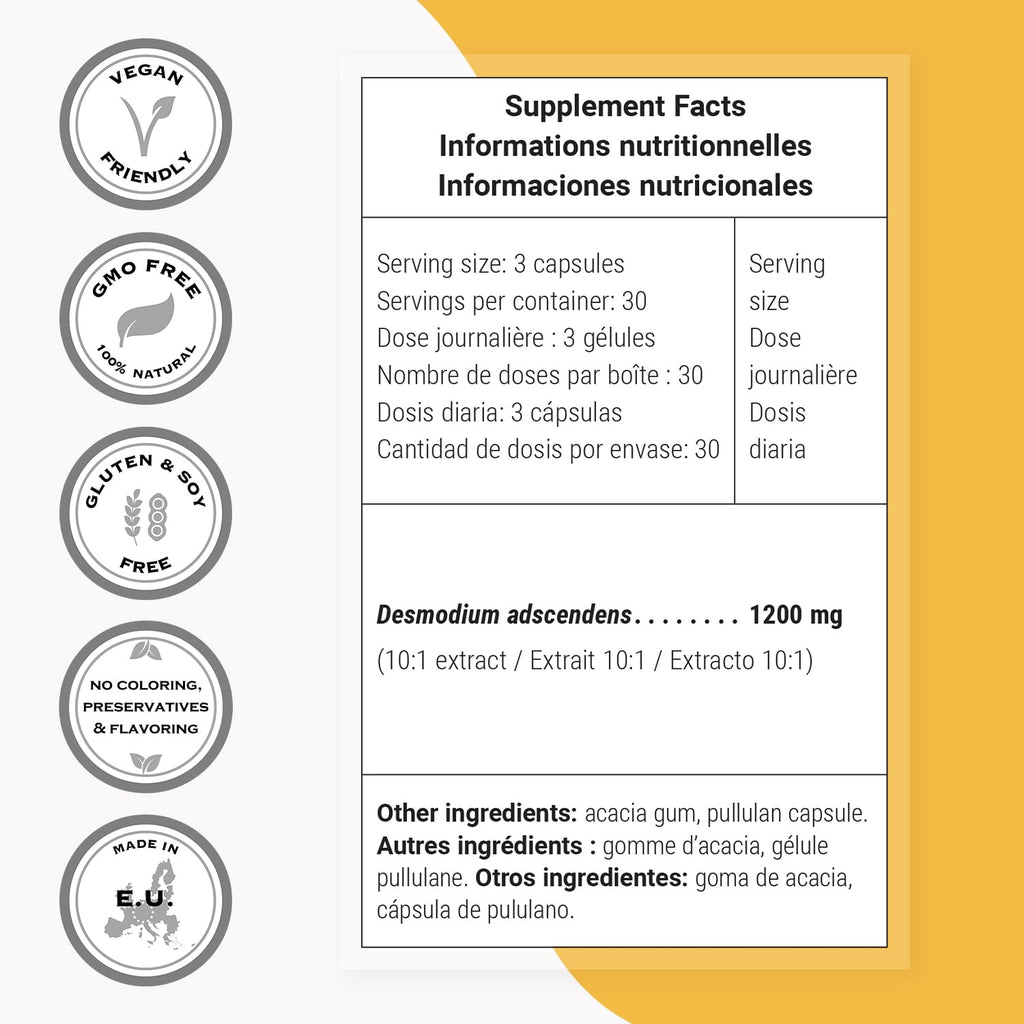 Supersmart - Desmo Forte ™ - Liver Support Supplement - 1:2 Liquid Extract of Desmodium Asdscendens | Non-GMO & Gluten Free - 250 ml Supersmart buy supplements Au