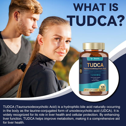 Totaria TUDCA Bile Salts 1200mg (Tauroursodeoxycholic Acid), 120 Capsules, Ultra Strength Pure TUDCA Liver Supplements