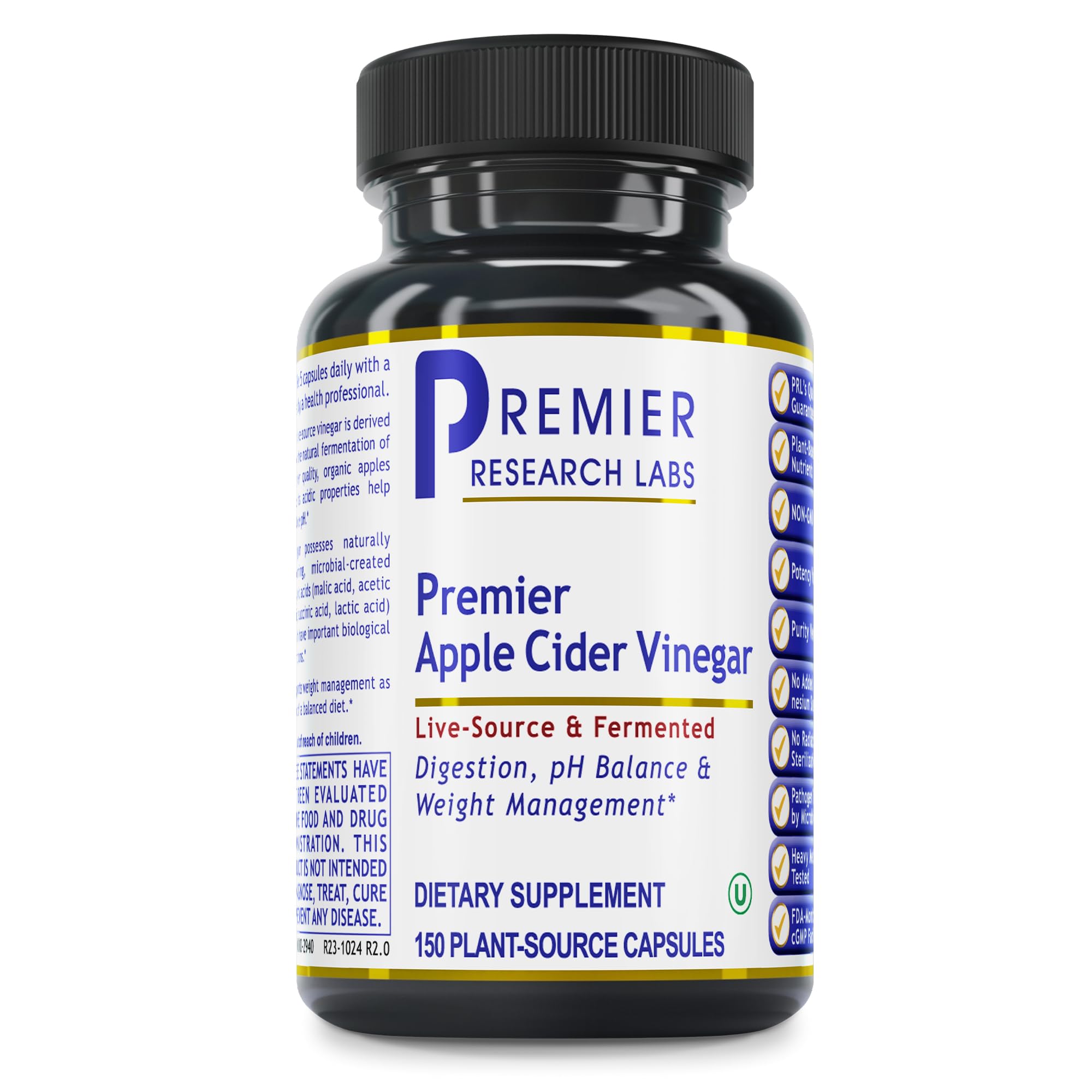 Premier Research Labs Apple Cider Vinegar Capsules - ACV Capsules, Apple Cider Vinegar Pills, Supplement for Digestion, pH Balance, Microbiome Health for Women and Men - 150 Vegetarian Capsules Premier Research LabsBuy Supplements Australia
