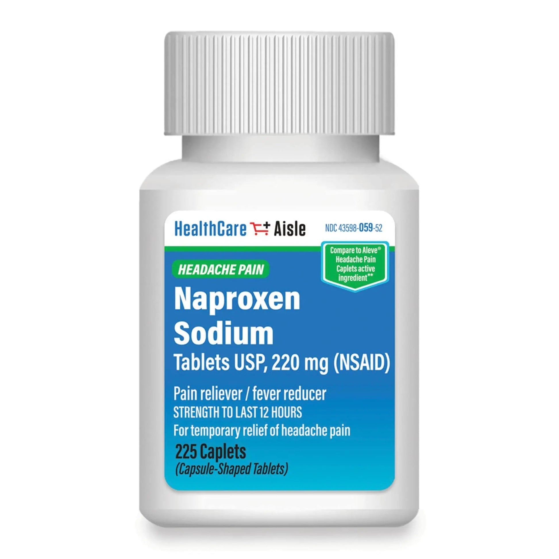 HealthCareAisle Naproxen Sodium, 220 mg - 225 caplets - Headache Pain Reliever, Up to 12 Hours of Relief HealthCareAisleBuy Supplements Australia