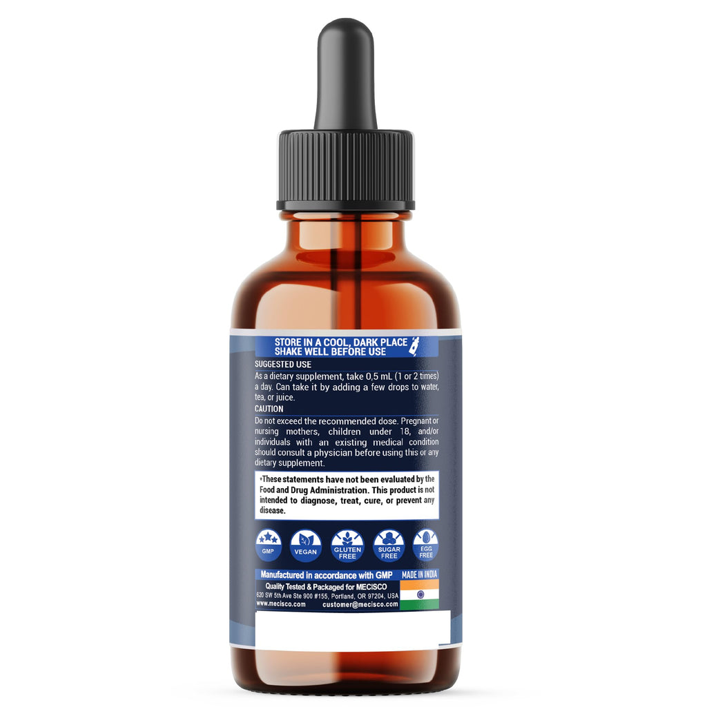 10in1 Lemon Balm Liquid Drops Blend Includes Vitamin D3, Vitamin K2, Lemon Balm, Ginger, Turmeric, Ceylon Cinnamon, Black Pepper, Cayenne Pepper, Berberine, Valerian Root - 1 FL Oz - 2 Month Supply MeciscoBuy Supplements Australia