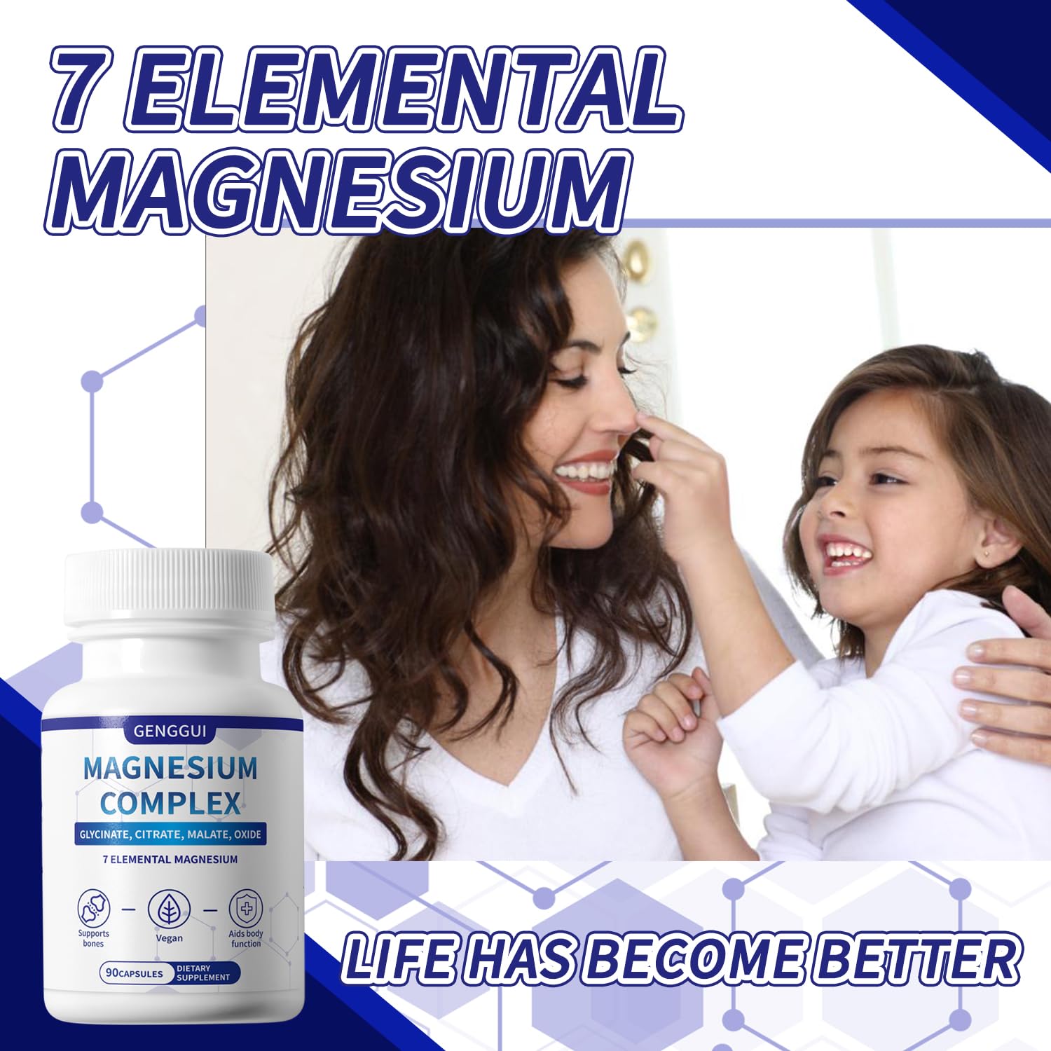 Magnesium Complex 1000mg with 8 Types - Glycinate, Citrate, Malate - Supports Muscle Relaxation, Bone Health, Energy Production & Sleep - High Absorption, Non-GMO, Vegan Capsules, 90 Count (001) ZYGCDZ buy supplements Au