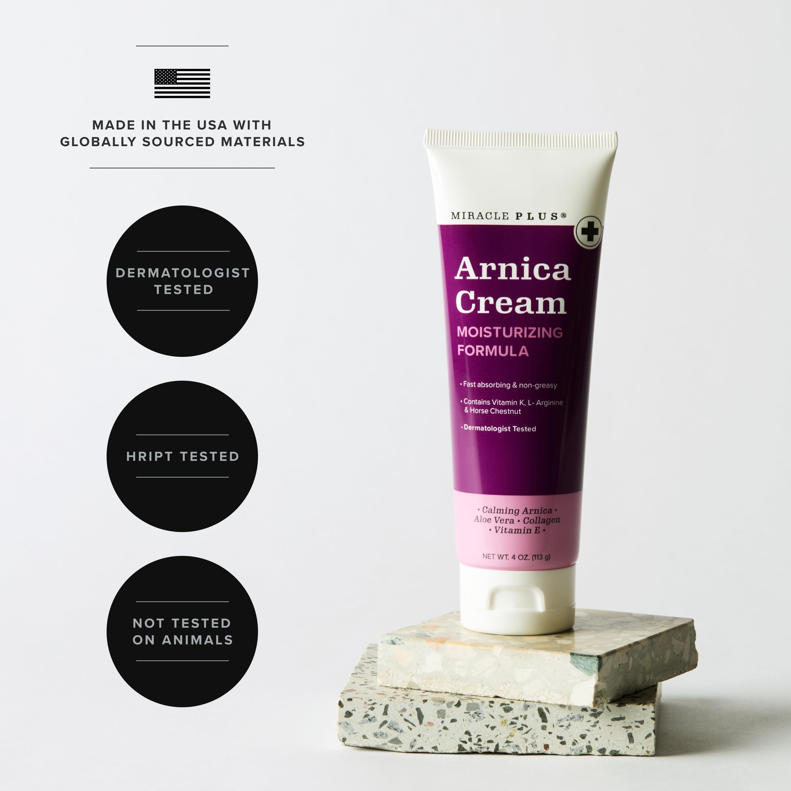 Miracle Plus Arnica Cream Extra Strength Bruise Relief Lotion For Bruising And Swelling On Skin | Arnica Gel, Vitamin K Cream, Skin Care | Moisturizing Bruise Formula With Horse Chestnut, 2-Pack Miracle PlusBuy Supplements Australia