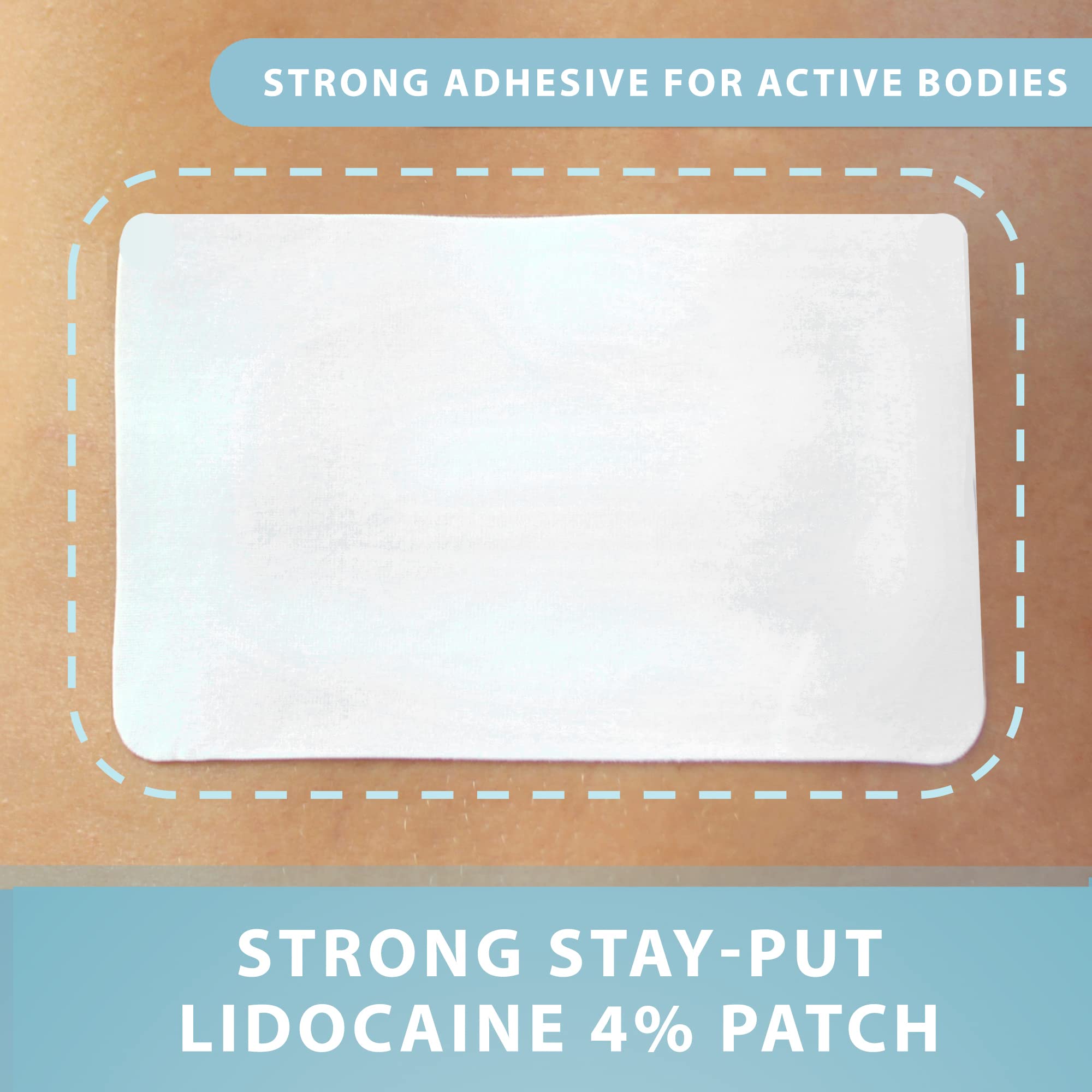 Curist Super Stick Lidocaine Patches Topical Pain Relief - Long Lasting Adhesive for Back Relief, Neck Relief, Sore Muscle Relief (20 Patches -1 Pack - 3x5 Lidocaine 4% Patches) CuristBuy Supplements Australia