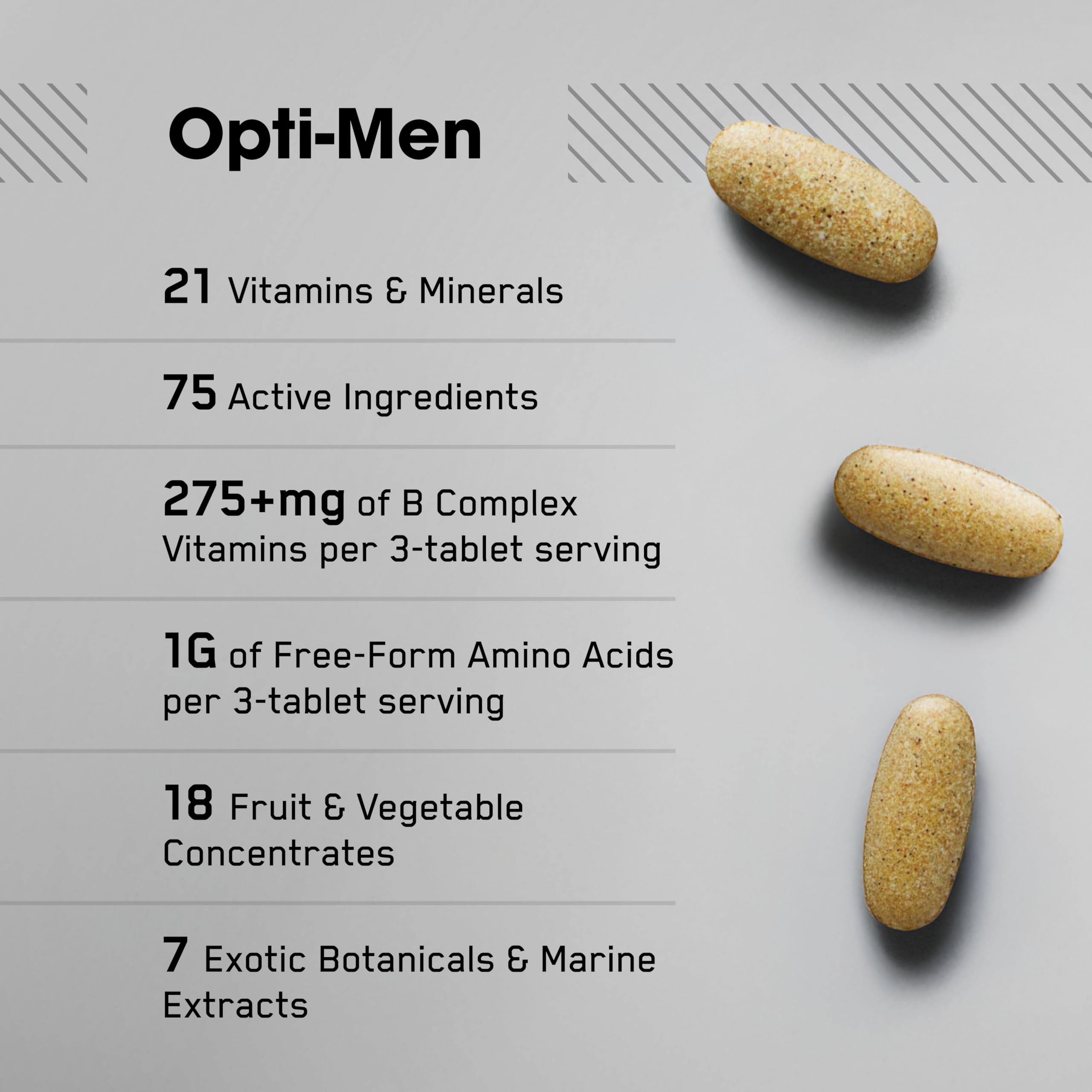 Optimum Nutrition Opti-Men, Vitamin C, Zinc and Vitamin D, E, B12 for Immune Support Mens Daily Multivitamin Supplement, 150 Count (Packaging May Vary) Optimum NutritionBuy Supplements Australia