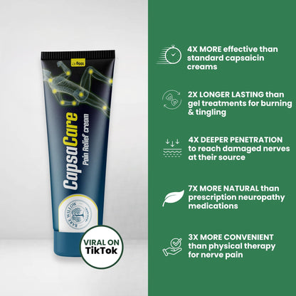 CapsaCare Cream with Capsaicin 0.125% & Magnesium, NeuroSoothe Blend with Arnica, Glucosamine, Menthol & Aloe, Fragrance Free, Non Greasy, Hydrating Topical Skin Cream for Men and Women, 100g (1 Pack) Bare WillowBuy Supplements Australia
