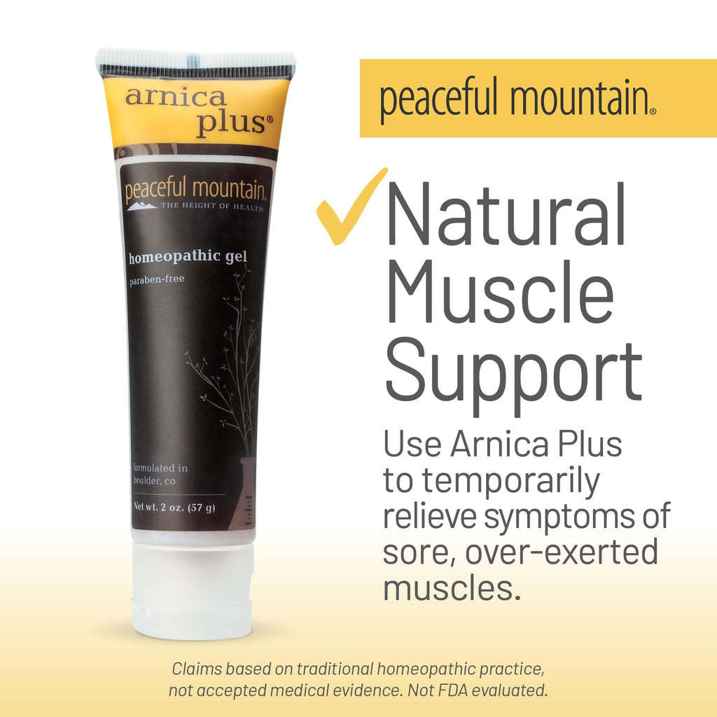 Peaceful Mountain Arnica Plus Homeopathic Gel - Natural Homeopthic Gel for Sore or cramping Muscles - 2oz Peaceful MountainBuy Supplements Australia