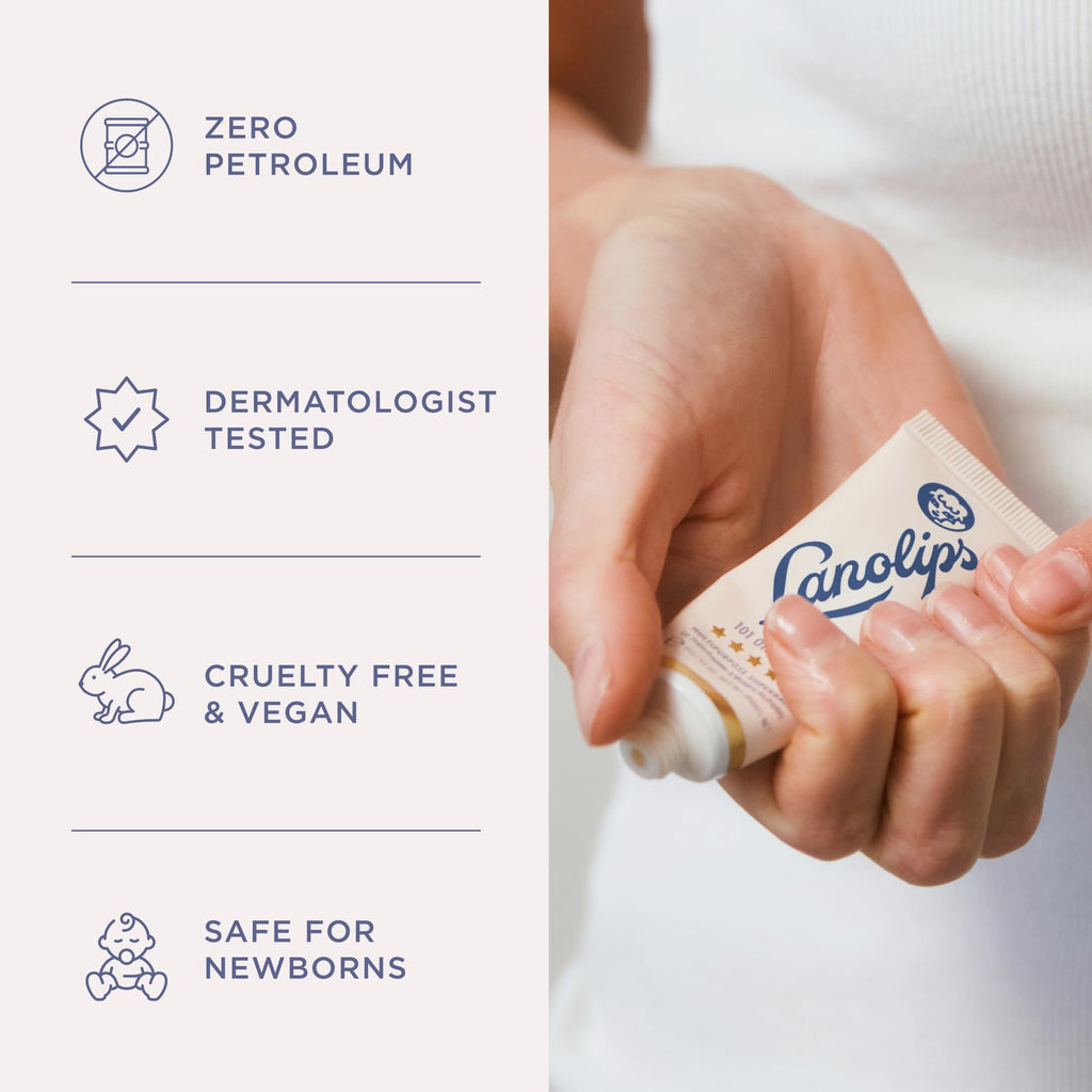 Lanolin 101 Multipurpose Ointment - Lanolin Lip Balm & Healing Ointment for Skin Barrier Repair - Moisturizer for Dry Lips, Cuticles & Elbows - No Petroleum Formula - Original Superbalm (0.52 oz) LanolipsBuy Supplements Australia