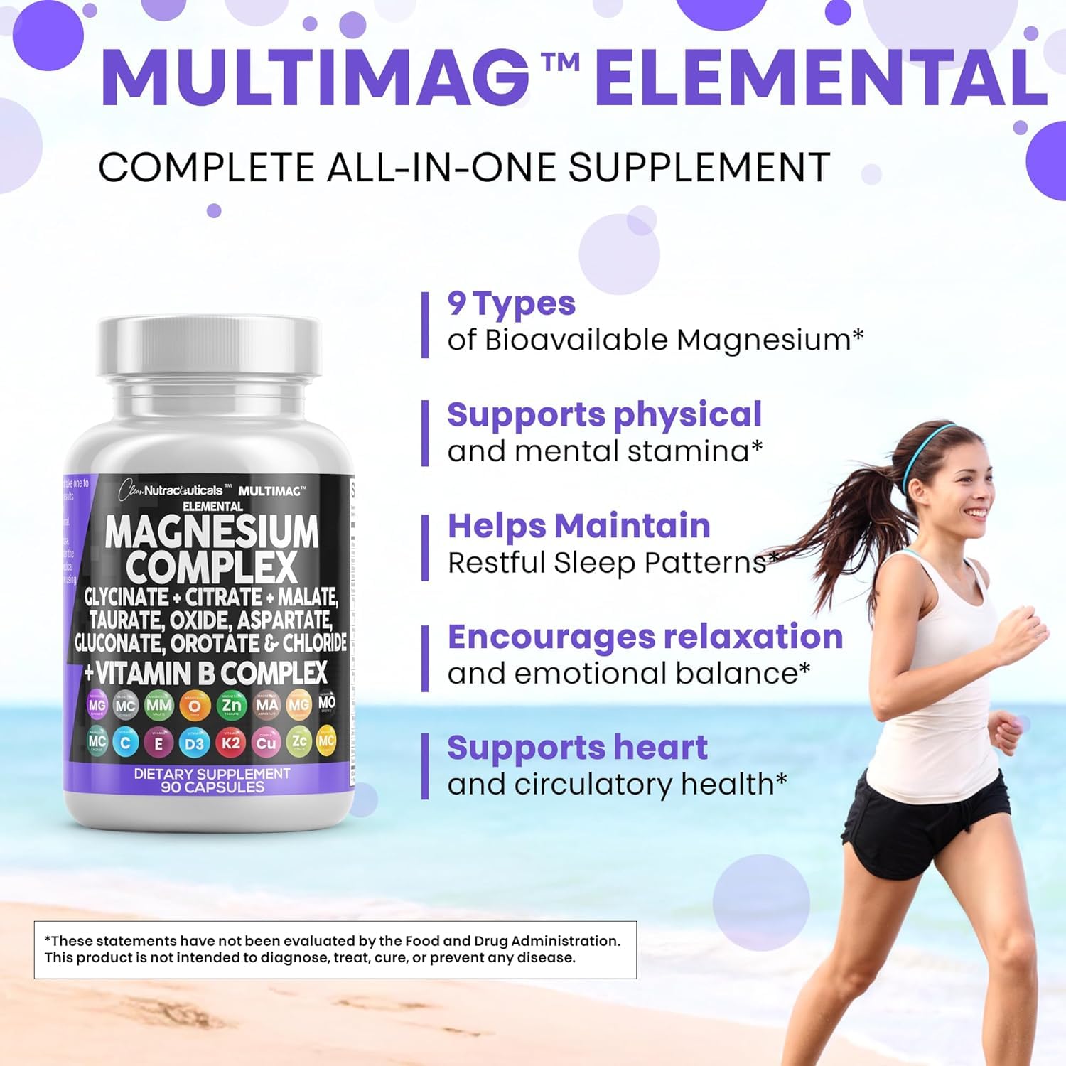 Clean Nutraceuticals Magnesium Complex with Magnesium Glycinate Citrate Malate Oxide Taurate Aspartate Orotate & Mag Chloride, Zinc Copper Manganese (90 Count (Pack of 2)) Clean Nutraceuticals buy supplements Au
