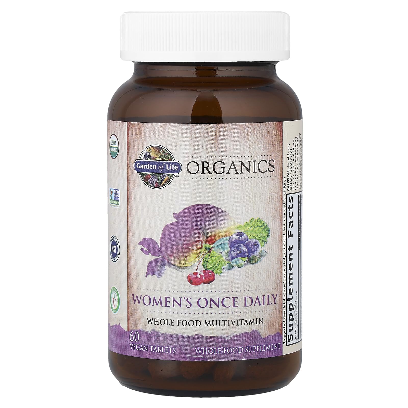 Garden of Life Organics Multivitamin for Women - Women's Once Daily Multi - Whole Food Multi with Iron, Biotin, Vegan Organic Womens Multivitamin for Health