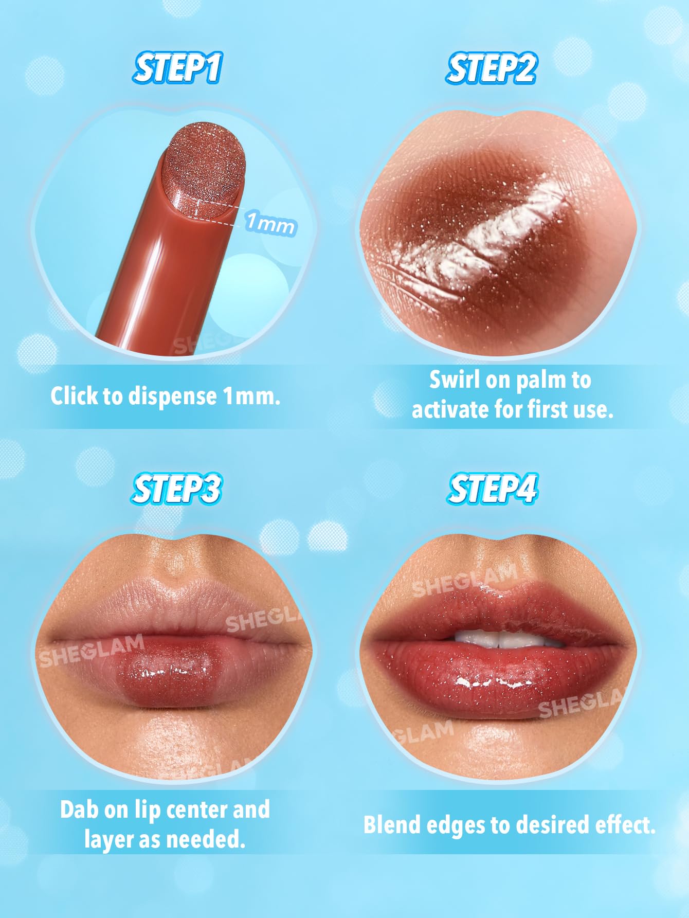 SHEGLAM Pout-Perfect Moisturizing Solid Lip Gloss Shimmer Lip Plumper - Violet Fizz SHEGLAMBuy Supplements Australia