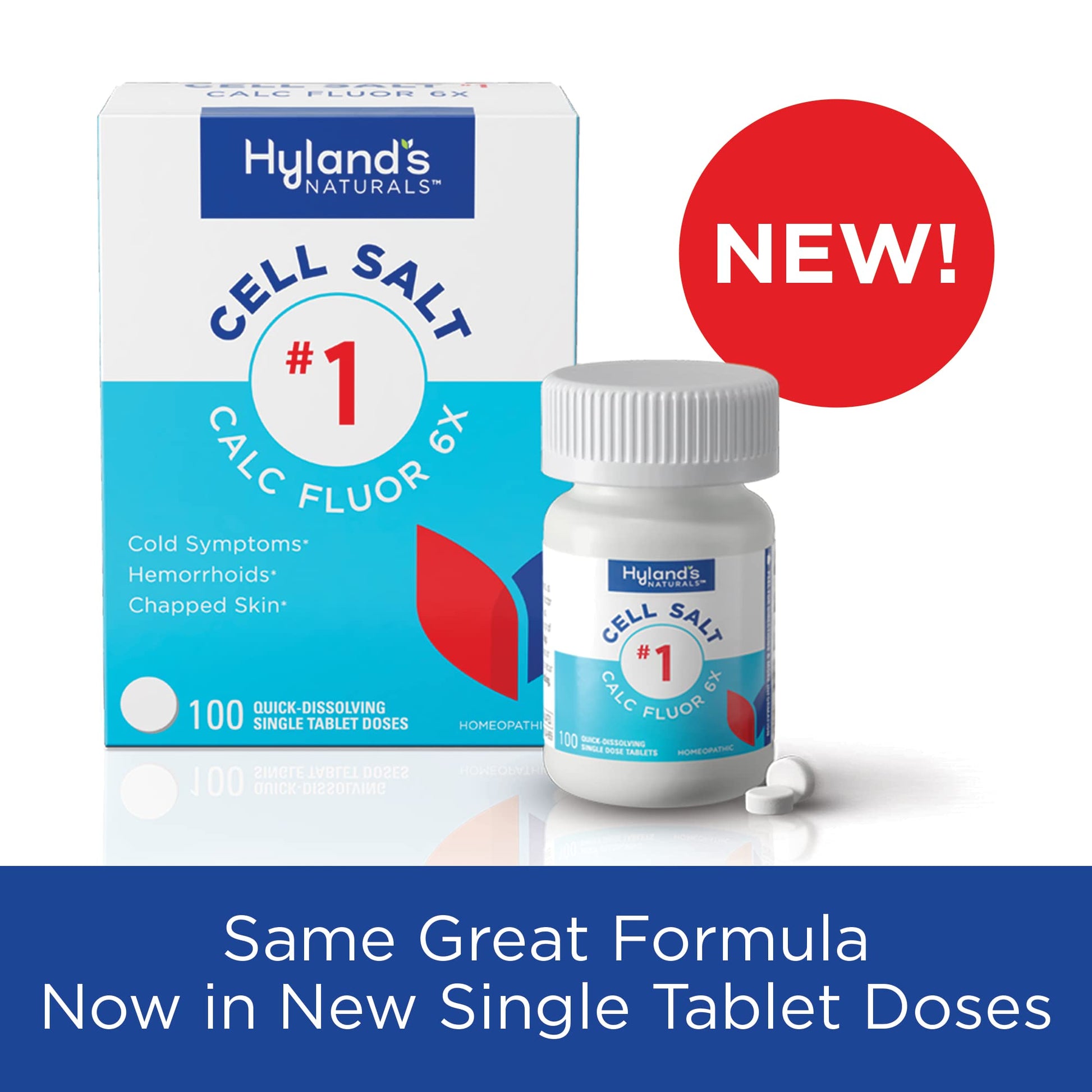 Hyland's Cell Salt No. 1 Calc Fluor 6X Tablets, Natural Relief of Colds, Hemorrhoids and Chapped Skin, Quick Dissolving Tablets, 100 Count Hyland'sBuy Supplements Australia