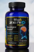 Migraine Relief, Quad-Formula with PA-Free Butterbur (150mg), CoQ10 (300mg), Magnesium Glycinate (300mg), High-Dose Riboflavin (400mg) - MigrA Zero (120 Caps) Optimal Dosing for Migraine Sufferers Iconis BioceuticalsBuy Supplements Australia