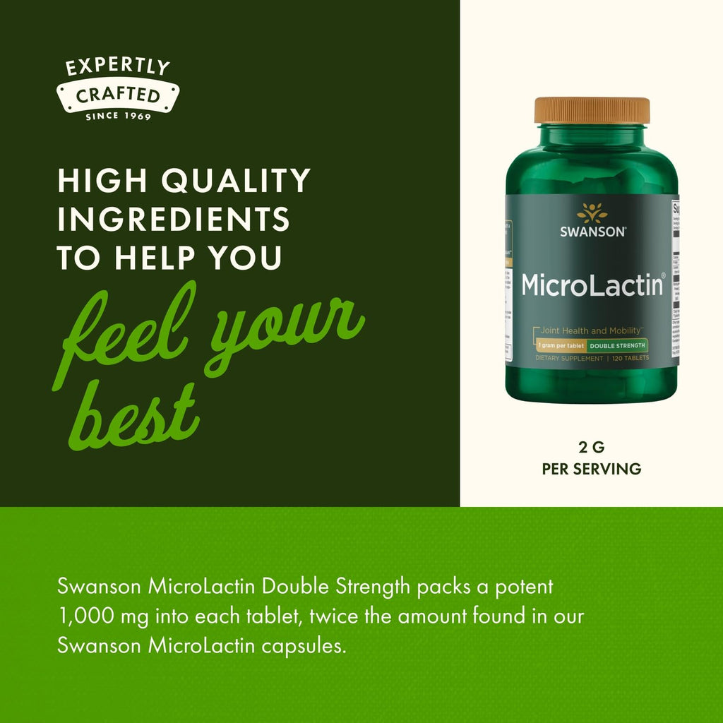 Swanson Microlactin Double Strength 1000 Milligrams 120 Tabs (3 Pack) SwansonBuy Supplements Australia