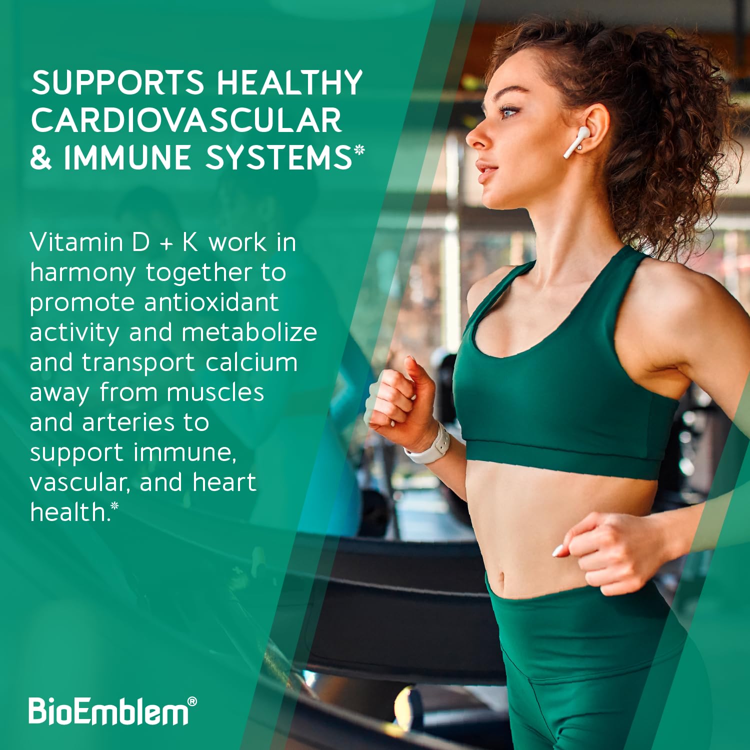 BioEmblem Vitamin D3 K2 Capsules (5000IU and 200mcg) - Patented MK7 and MK4 for 3-in-1 Complex Support - Vegetarian Vitamin D K2 Supplement for Teeth, Heart, Immune System - Non-GMO, 90 Caps BioEmblem buy supplements Au