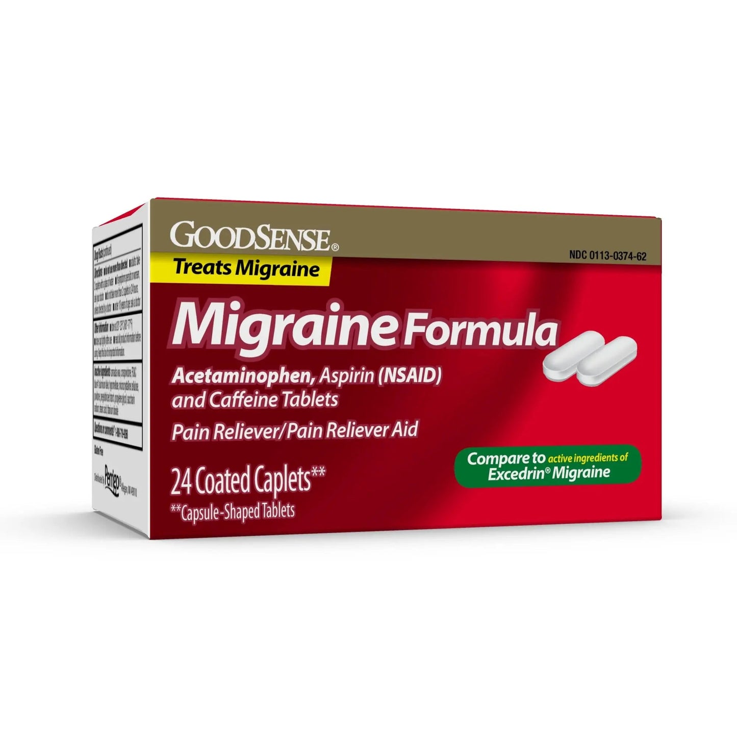 GoodSense Migraine Formula Caplets - Acetaminophen, Aspirin (NSAID) & Caffeine - Migraine Pain Relief, 24 Count GoodSenseBuy Supplements Australia