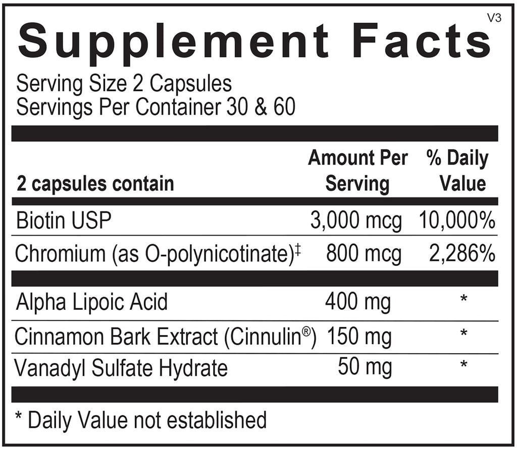 The Source Matters Dia-Wise Metabolic Health Supplement | Alpha Lipoic Acid, Cinnulin Capsules, Biotin, Chromium, Vanadyl Sulfate, Vitamin B for AMPK Activation (60 Count) THE SOURCE MATTERS buy supplements Au