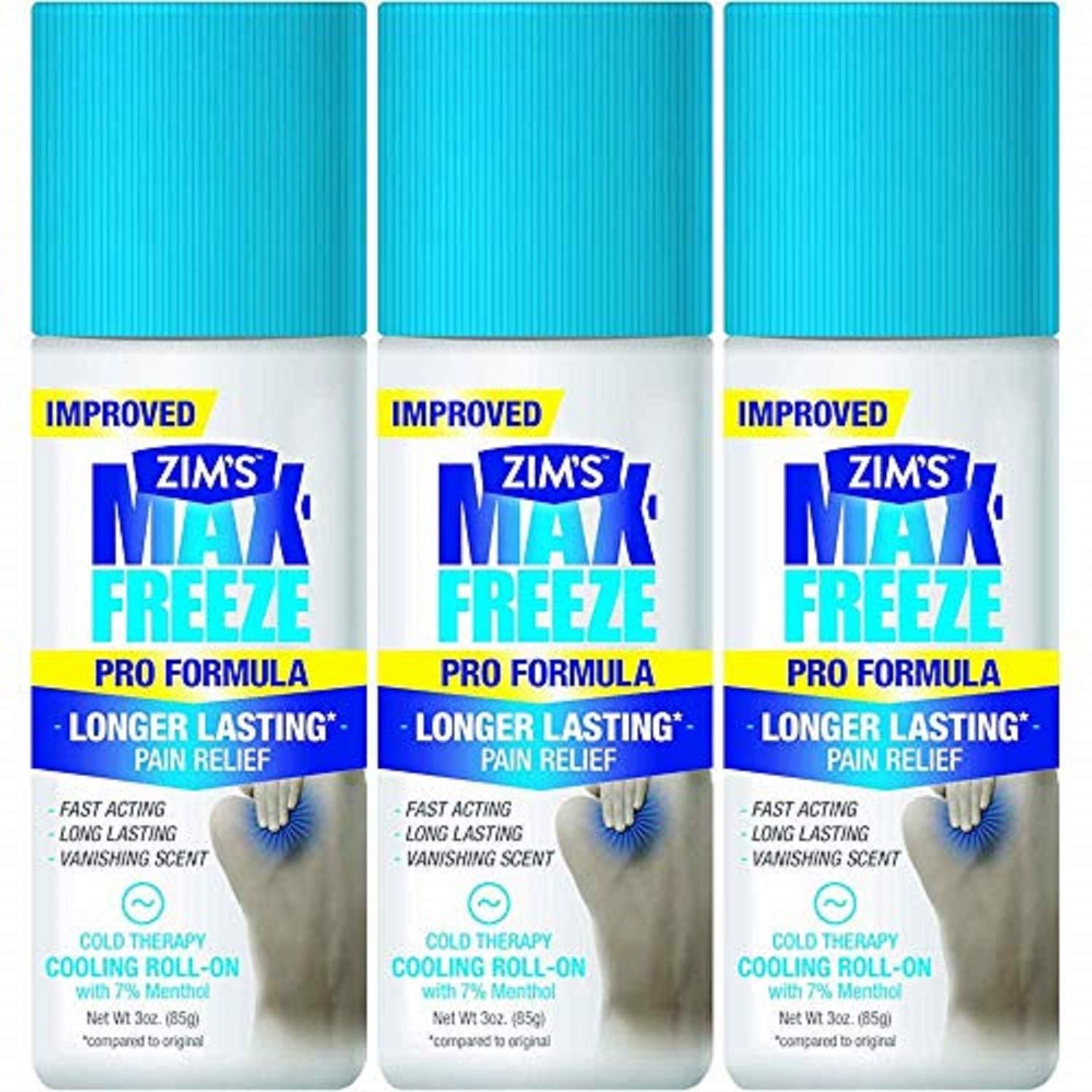 Zim's Max Freeze Pro Formula Longer Lasting Pain Relief Cold Therapy Cooling Roll-On 3 Oz. (Pack of 3) WutsarBuy Supplements Australia