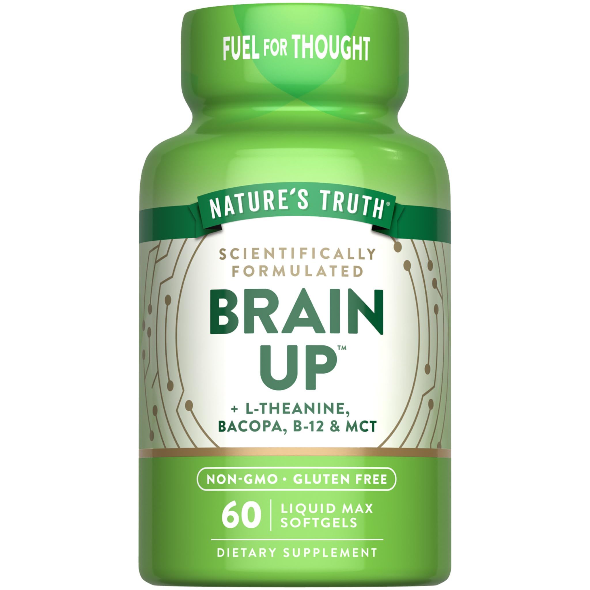 Nature's Truth Brain Up Softgels | 60 Count | with L-Theanine, Bacopa, B-12 & MCT | Non-GMO and Gluten Free Supplement Nature's TruthBuy Supplements Australia