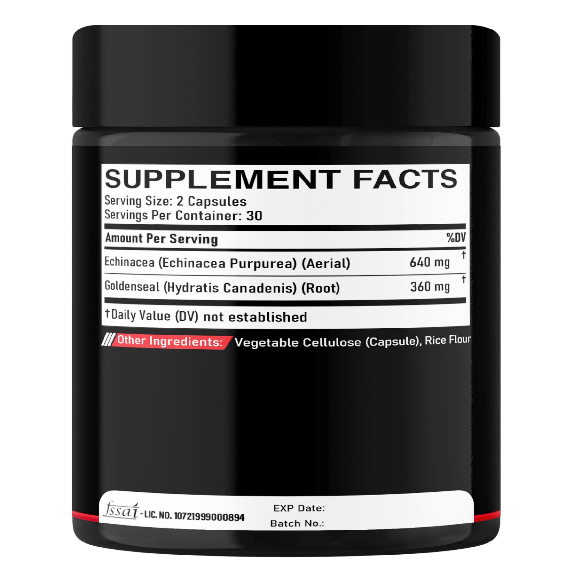DEDICAD 1000mg Echinacea Goldenseal Capsules - Support Immune System, Well-Being & Overal Health - 60 Veggie Capsules - Non-GMO, Gluten-Free DEDICAD buy supplements Au
