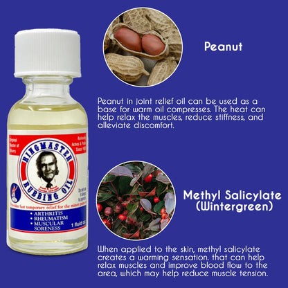 Ringmaster Rubbing Oil Pain Relief Since 1950 Made in USA for Arthritis, Rheumatism, Muscular Joint Soreness (1 oz) Ringmaster Rubbing OilBuy Supplements Australia