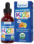 Feel Great Vitamins Organic Multivitamin Liquid Drops for Toddlers & Kids | Daily Essential Nutrients for Healthy Growth | The Feel Great Vitamin Company